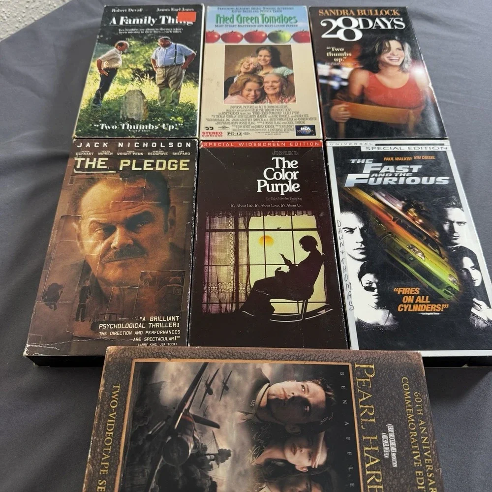 Vintage Drama VHS Lot 7 Movies Fast Furious Color Purple Pearl Harbor 28 Days - Picture 2 of 3